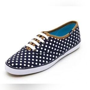 Keds Champion Dot Navy & White Polka Dot Low Top Lace-up Sneakers 7.5 EUC